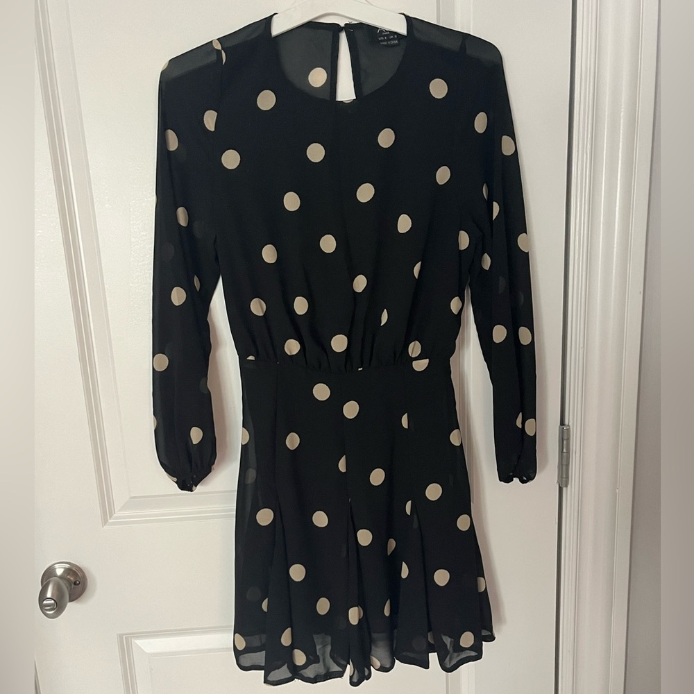 AX PARIS Black Spotty Pleated Skirt Dress